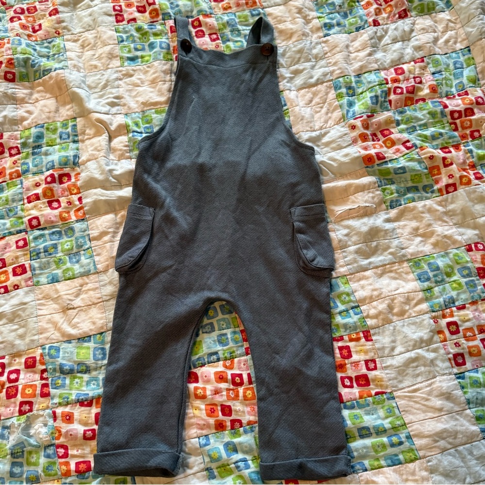 Milkbarn Charcoal Gray Kids Overalls with Front Pockets